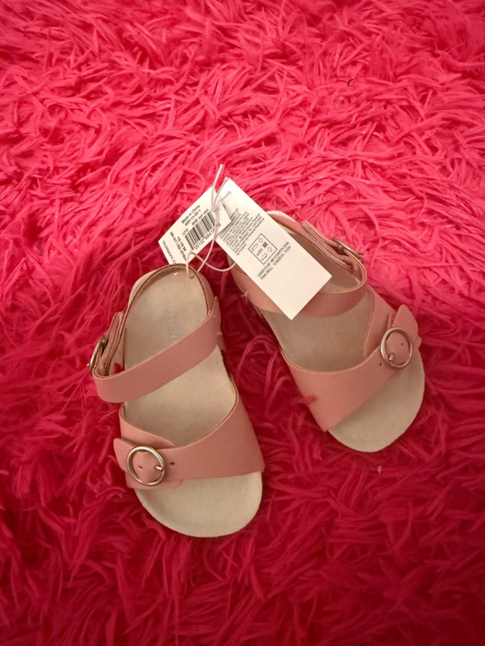 Old Navy Pink Buckle Strap Sandals